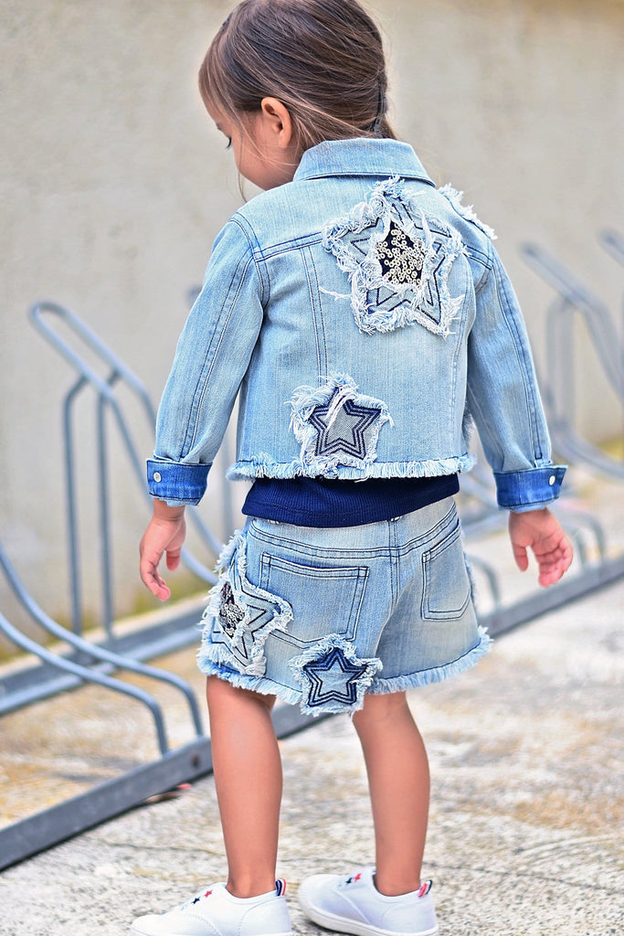 Kids personlised Denim Jacket – Paris Embroidery